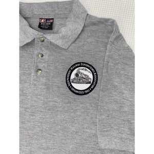 VINTAGE IRSA Train Polo Bayside Men's XL USA GRAY Conductor Transportation